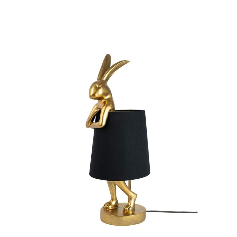 Kare lampa stołowa rabbit 50 cm złota / czarna