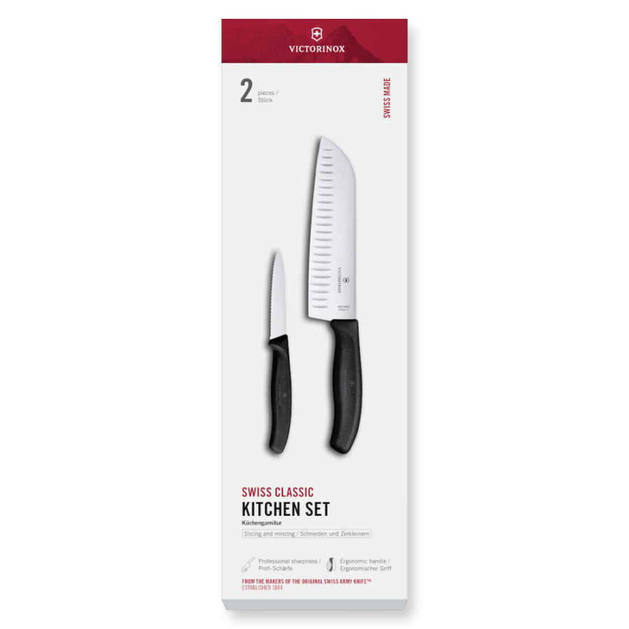 VICTORINOX - Swiss Classic - Zestaw noży kuchennych - 2-elementowy - Czarny