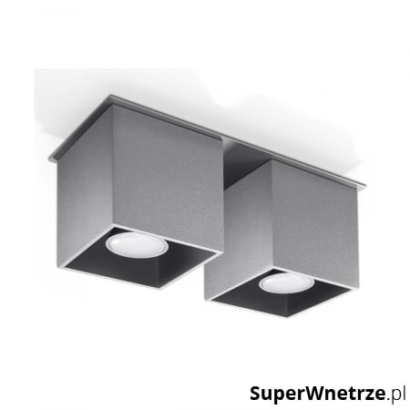 Plafon 26x10cm Sollux Lighting Quad 2 Szary