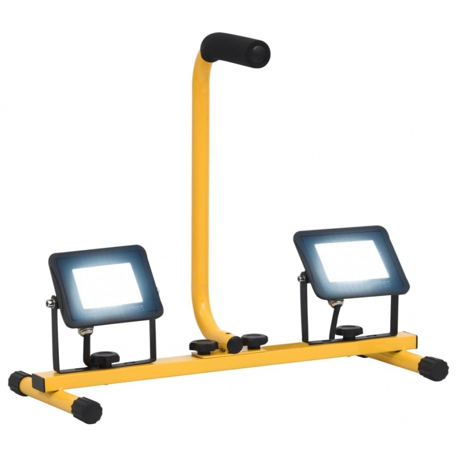 Reflektor led z uchwytem, 2x20 w, zimne białe światło