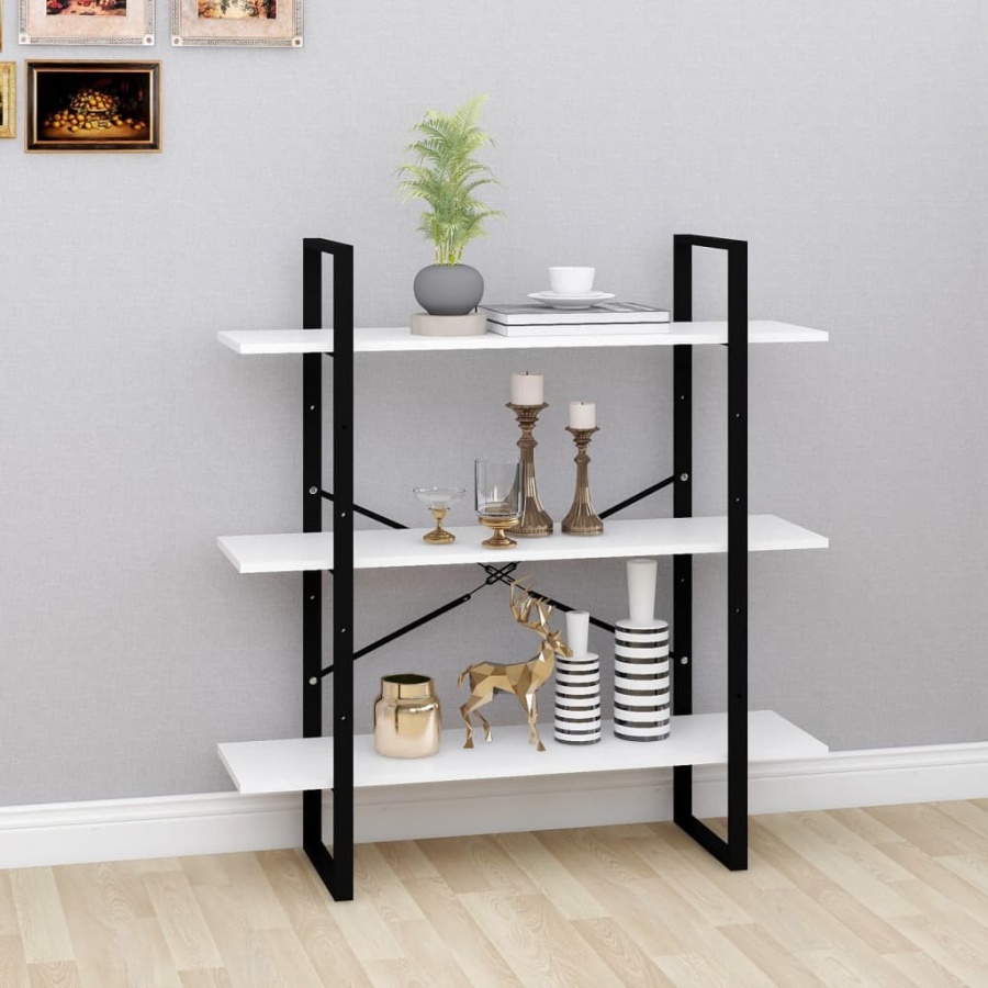 Regał na książki, biały, 100x30x105 cm, płyta wiórowa