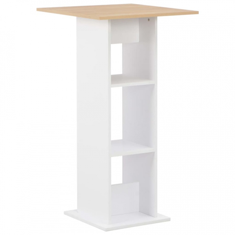 Stolik barowy, biały, 60 x 60 x 110 cm