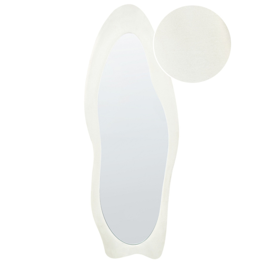 Lustro ścienne reigny welur biały