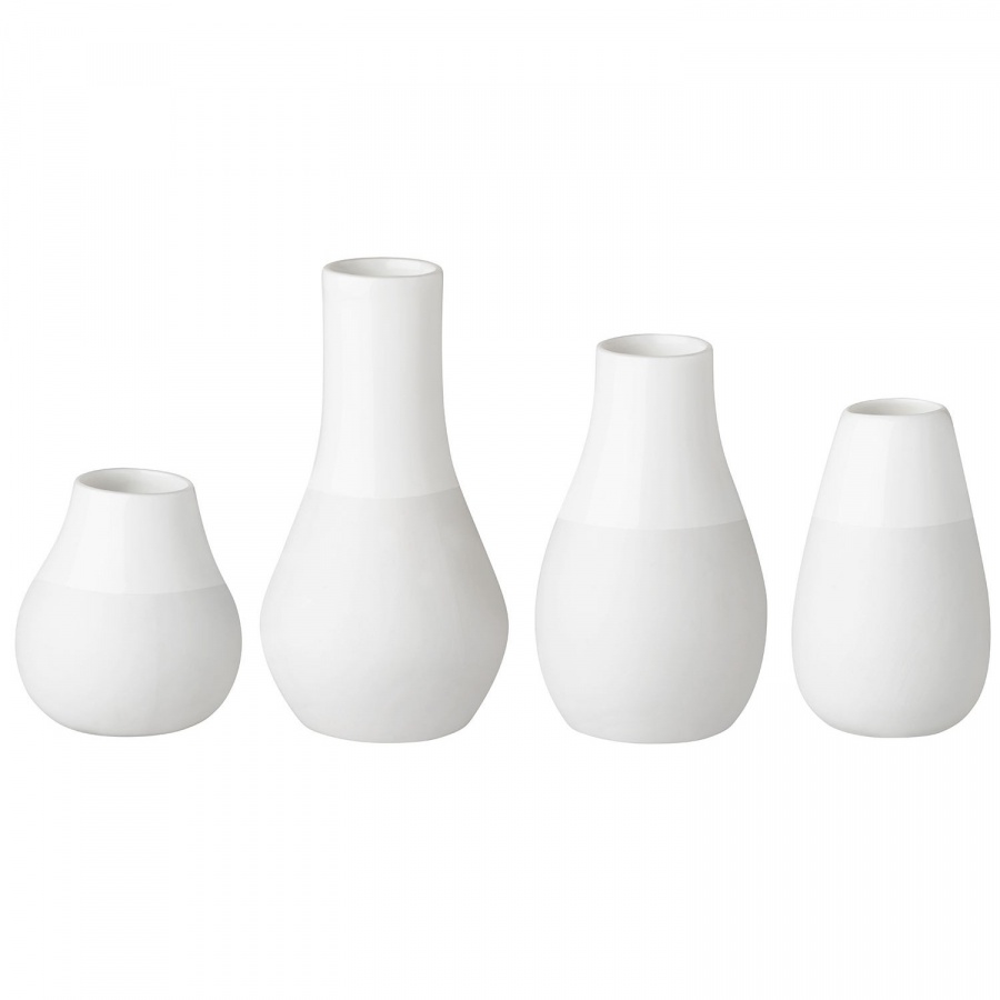 Zestaw 4 wazoników, białe
