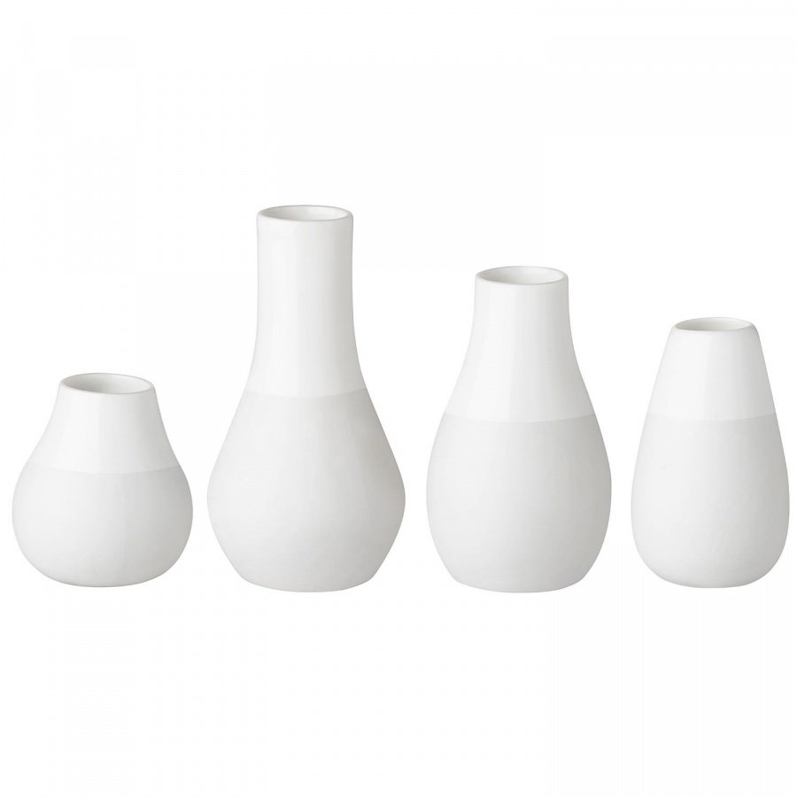 Zestaw 4 wazoników, białe