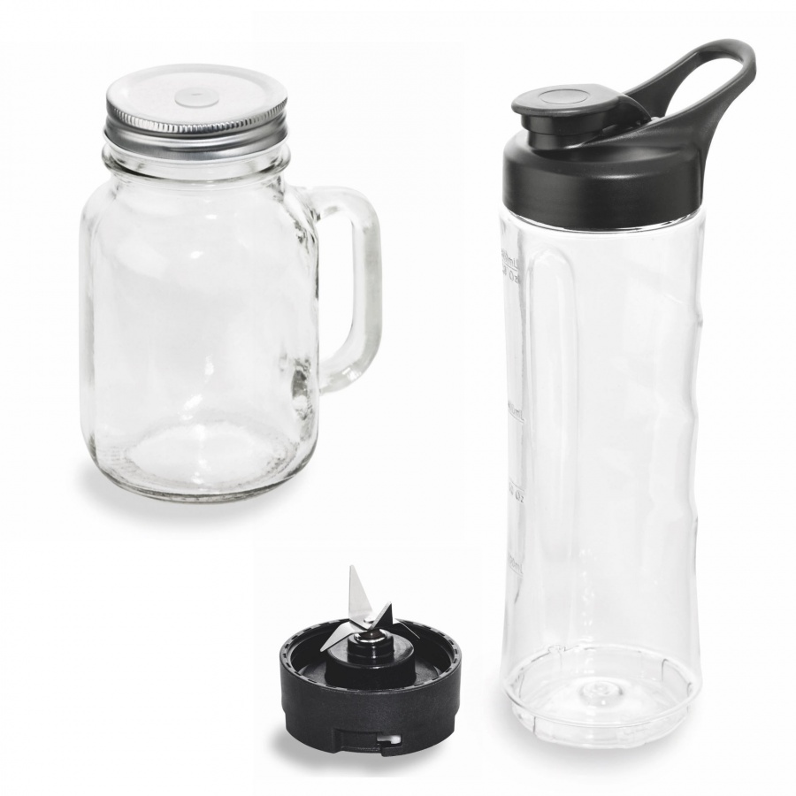 nakładka do koktajli do młynka do kawy, szkło/tritan, 2 x 0,6 l