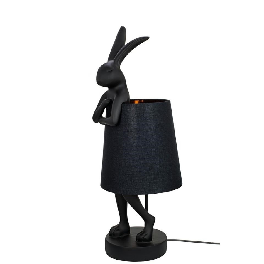 Kare lampa stołowa rabbit 68 cm czarna