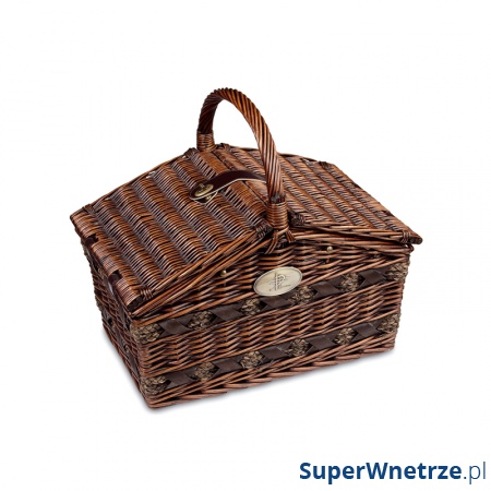 Kosz piknikowy z wyposażeniem Cilio Como ciemny brąz