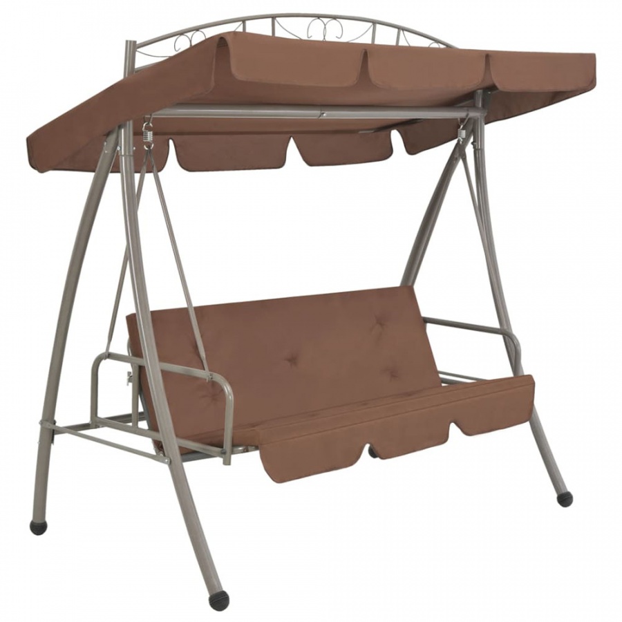 Huśtawka ogrodowa z baldachimem, kolor kawowy