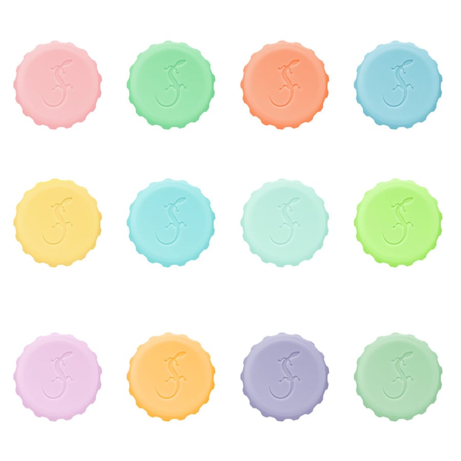 Silikonowe korki do butelek, 12 szt., śred. 3 x 1 cm, pastelowe