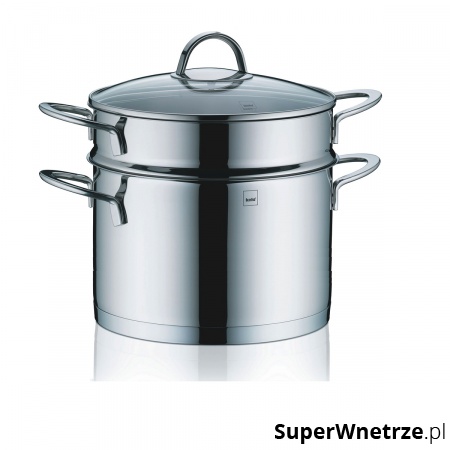 stalowy garnek do gotowania makaronu z cedzakiem, 5,8 l, śred. 24 cm x 28 cm