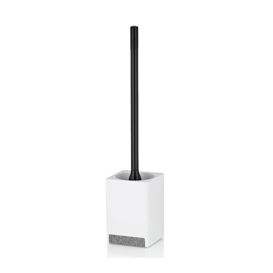 Zestaw toaletowy, żywica polimerowa, 9,5 x 9,5 x 45,5 cm, biała