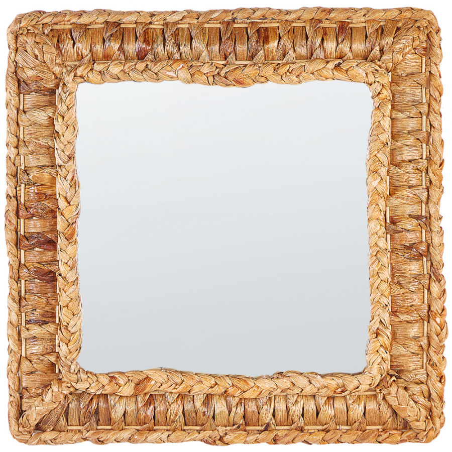 Lustro ścienne langli plecionka naturalny