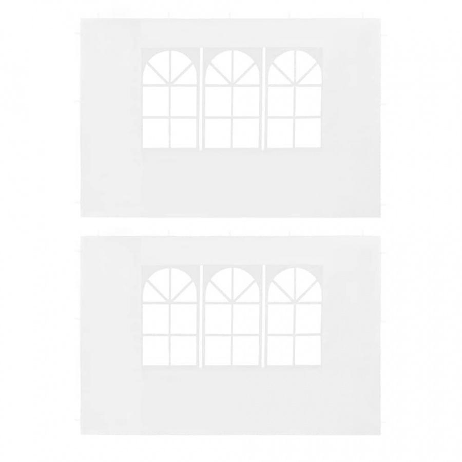 Ścianki boczne z oknem do namiotu ogrodowego, 2 szt., PE, białe