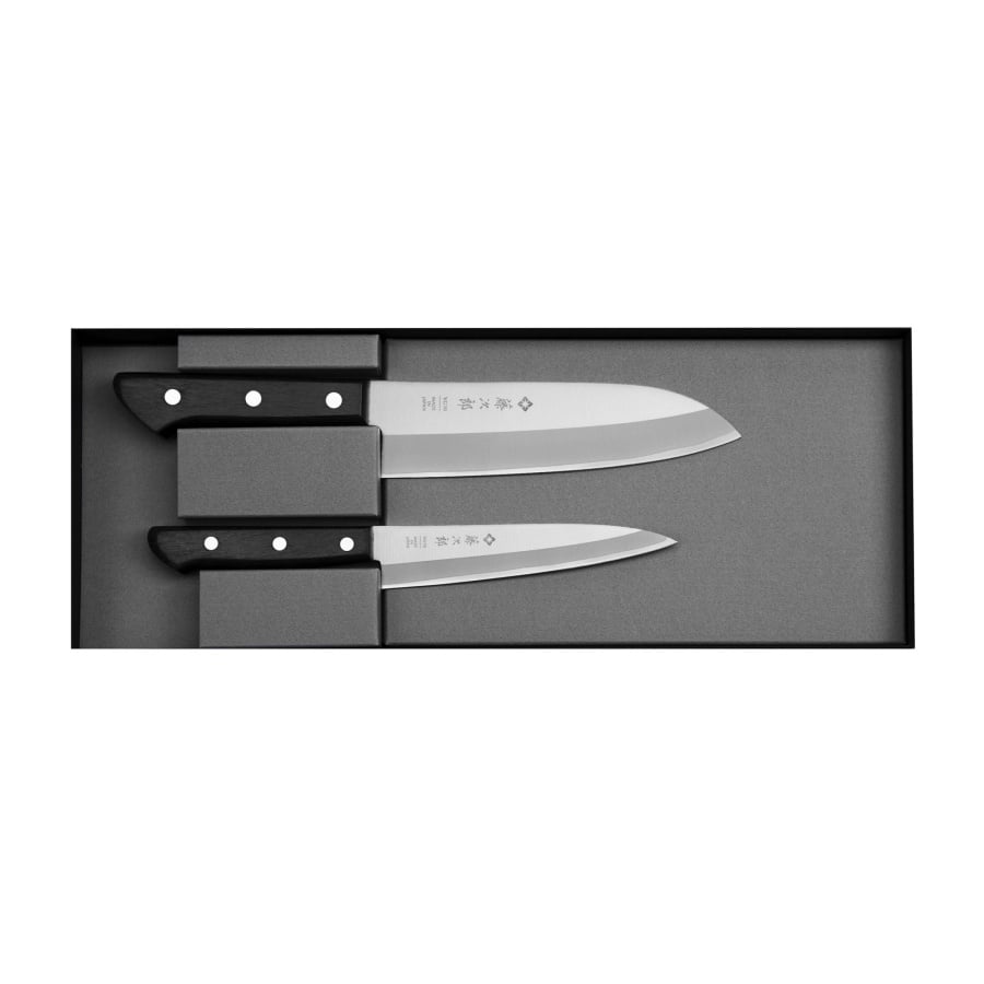 Tojiro basic vg-10 zestaw nóż santoku 16,5 cm + uniwersalny 13,5 cm