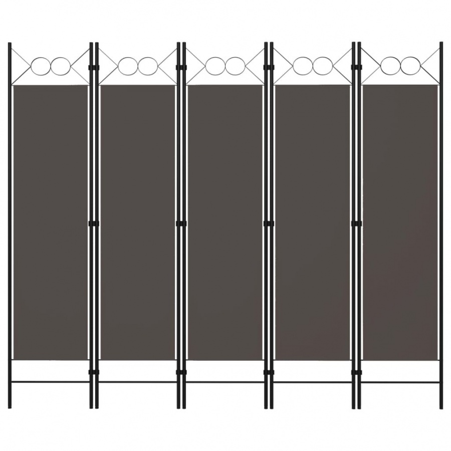 Parawan 5-panelowy, antracytowy, 200 x 180 cm