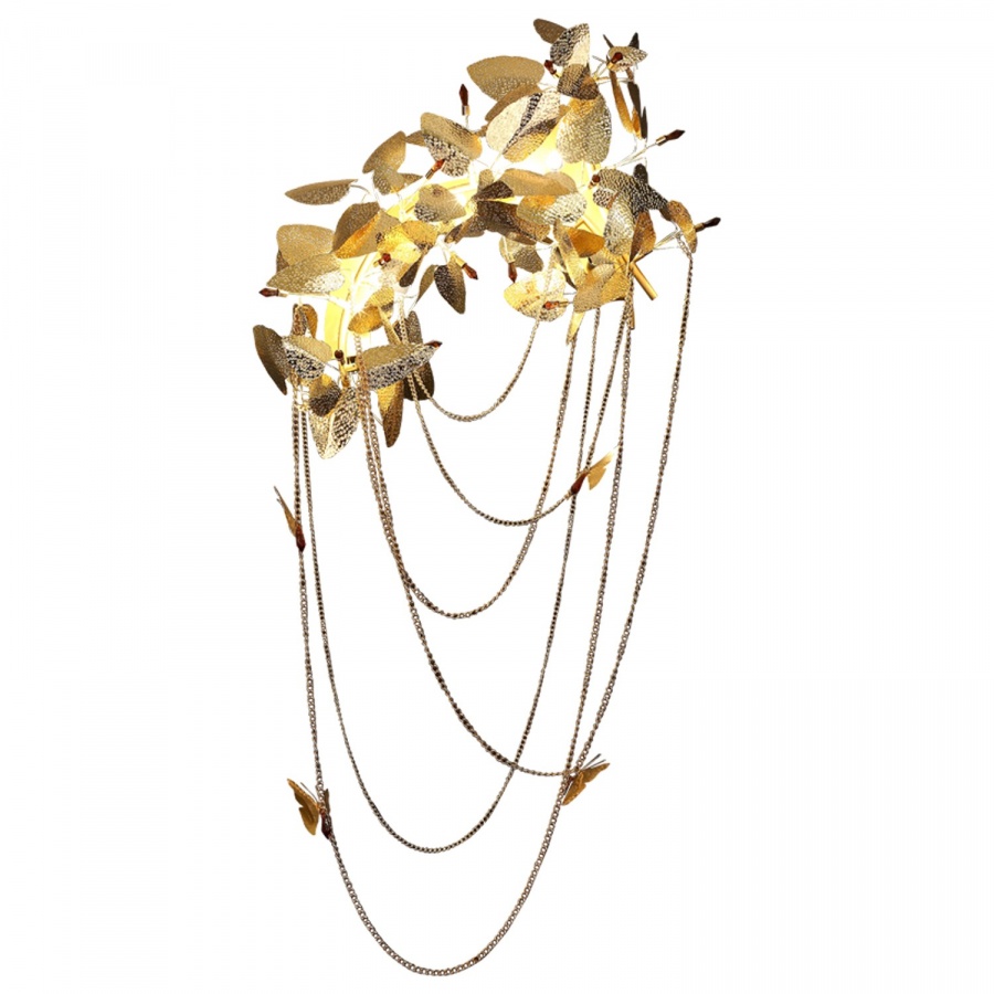 Lampa ścienna blossom złota 120 cm