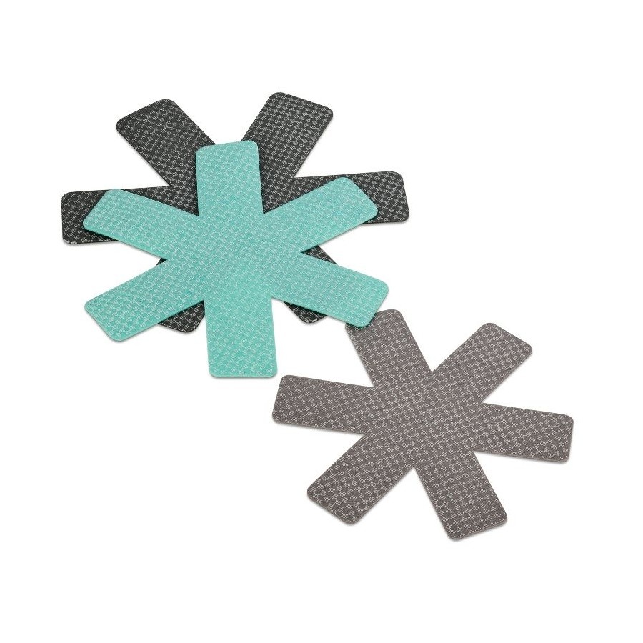 przekładki do przechowywania patelni, 3 szt., śred. 39 cm, szare+miętowa