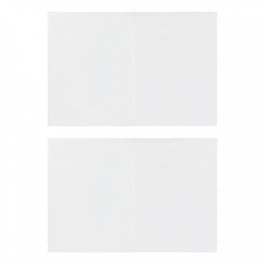 Ścianki boczne do namiotu, 2 szt., z suwakiem, PE, białe