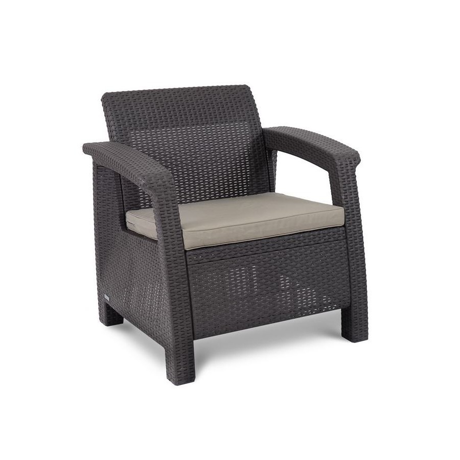 Fotel Corfu II Single : Kolor - brąz/taupe