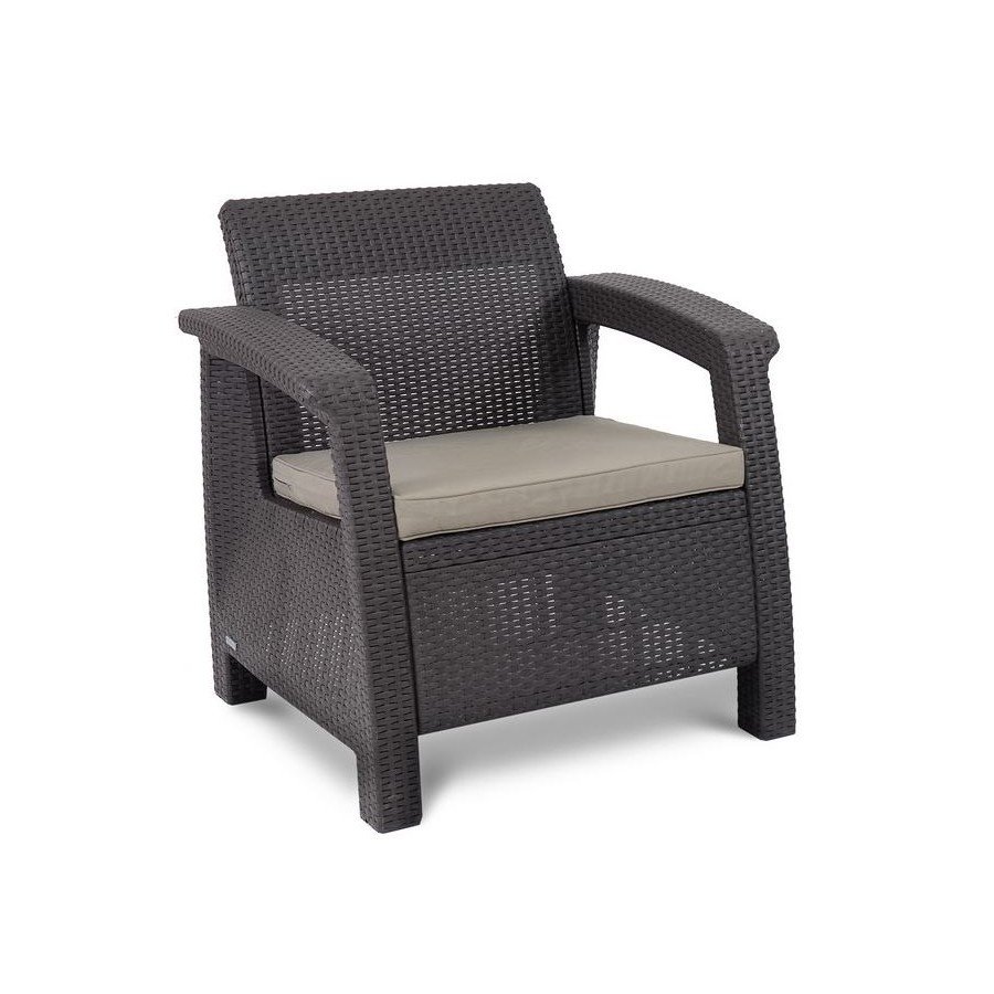 Fotel Corfu II Single : Kolor - brąz/taupe