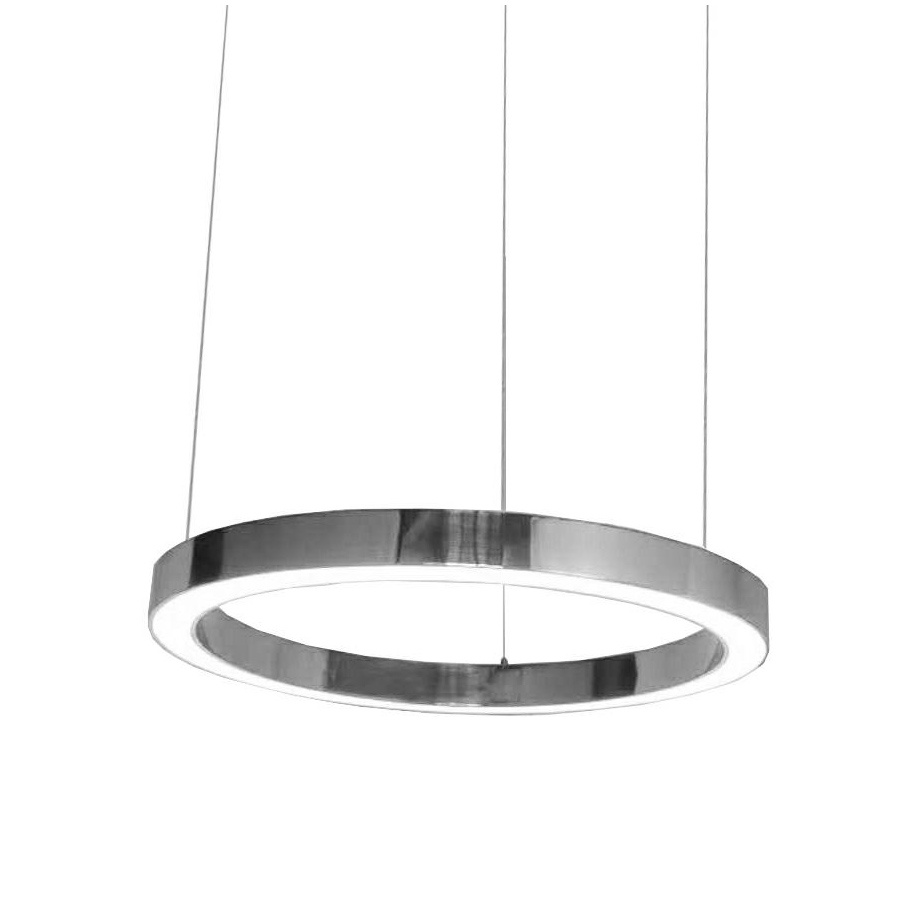 Lampa wisząca RING 80 srebrna - LED, stal