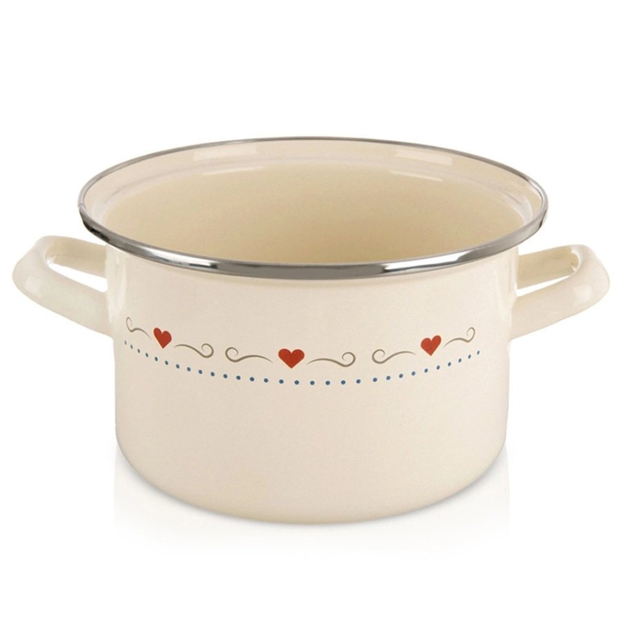 Garnek emaliowany kremowy tonca 18 cm, 2 l