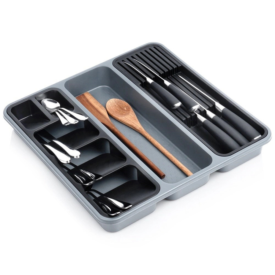 Wkład na sztućce do szuflady szary 40x40 cm