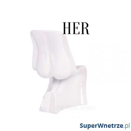 Krzesło King Home Her biały połysk