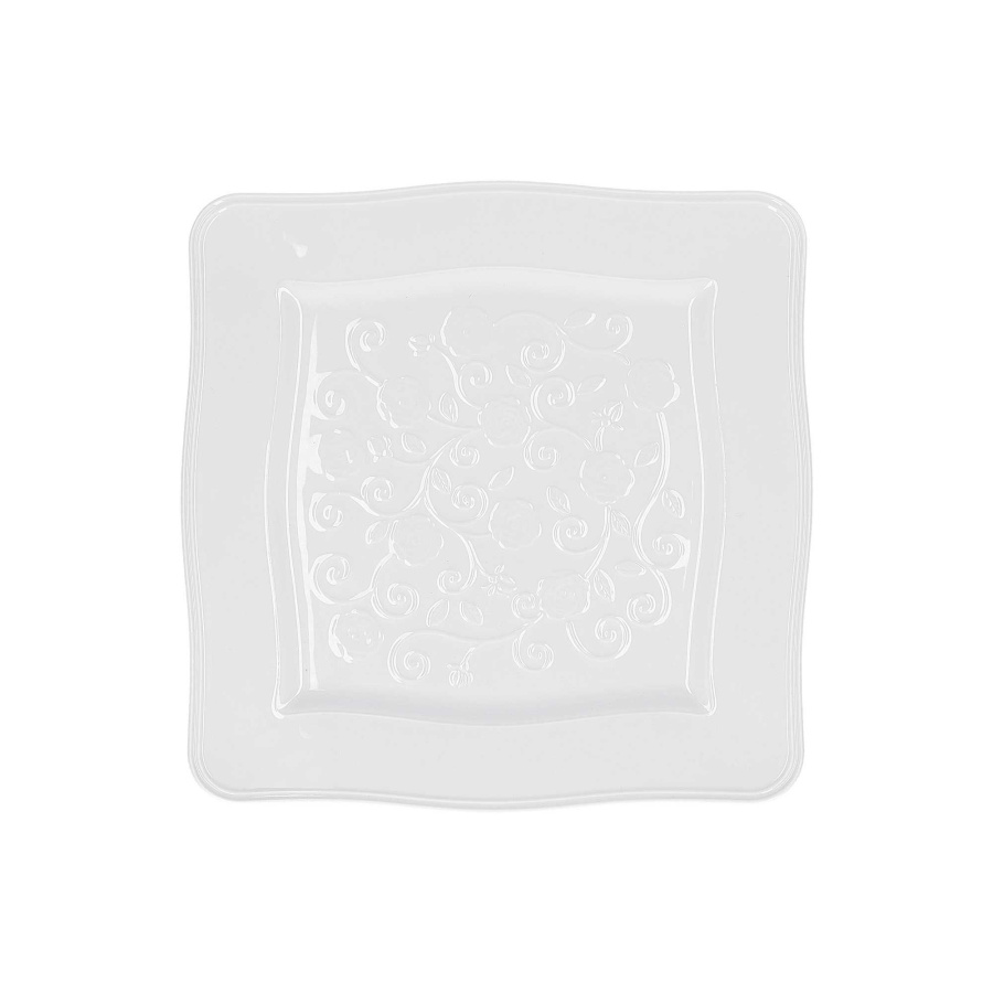 Zestaw 6 talerzy kwadratowych florentina - biały, 26.5 cm