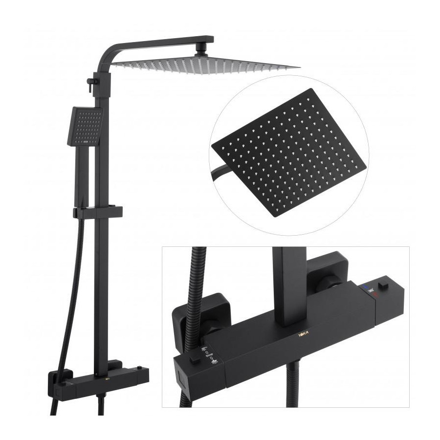 Zestaw prysznicowy termostat bateria deszczownica