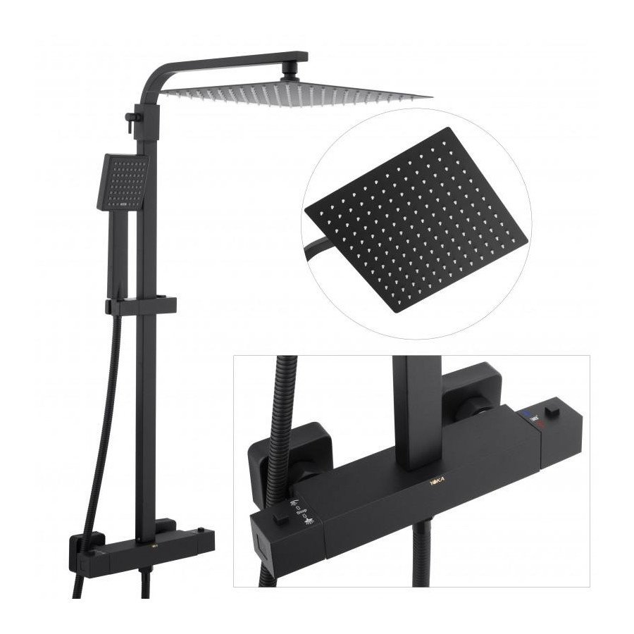 Zestaw prysznicowy termostat bateria deszczownica