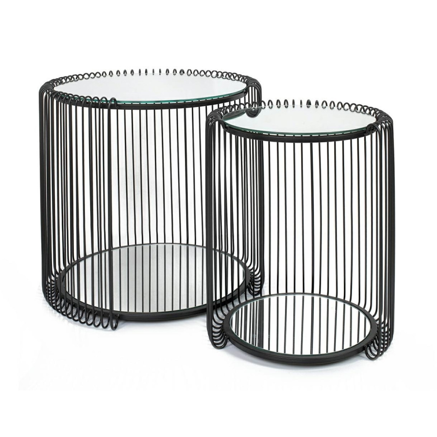 Kare zestaw stolików wire double ii czarny