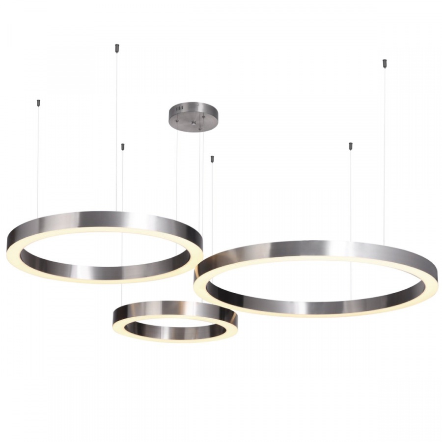 Lampa wisząca circle 40+60+80 led nikiel na 1 podsufitce
