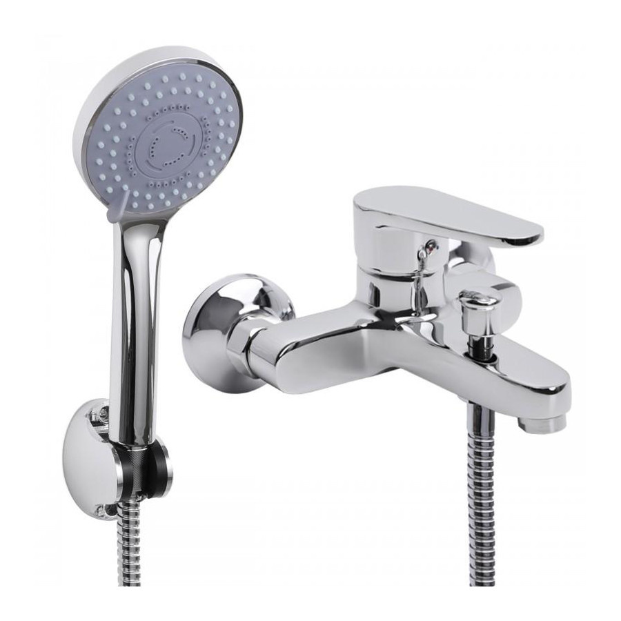 Bateria wannowa prysznicowa ścienna natryskowa chrom - Yoka