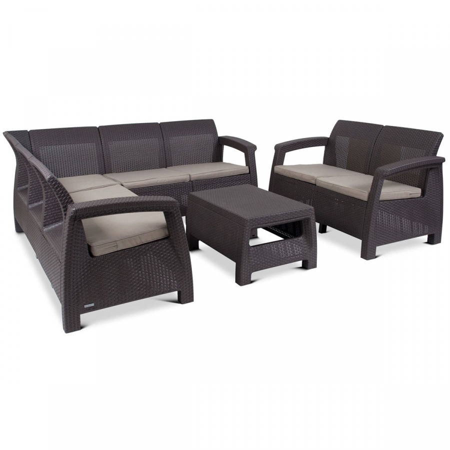 Narożnik CORFU RELAX LOVE Set z sofą : Kolor - brąz/taupe