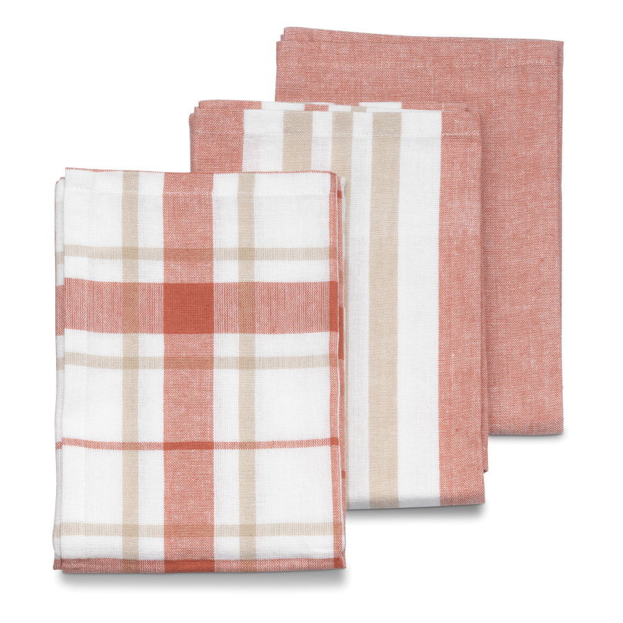 ściereczki do naczyń, 65x45 cm, terakota, 3 szt.