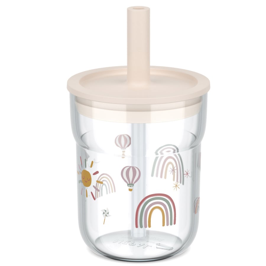 Szklanka dziecięca ze słomką mio 250ml sunshine & rainbow 108023065245