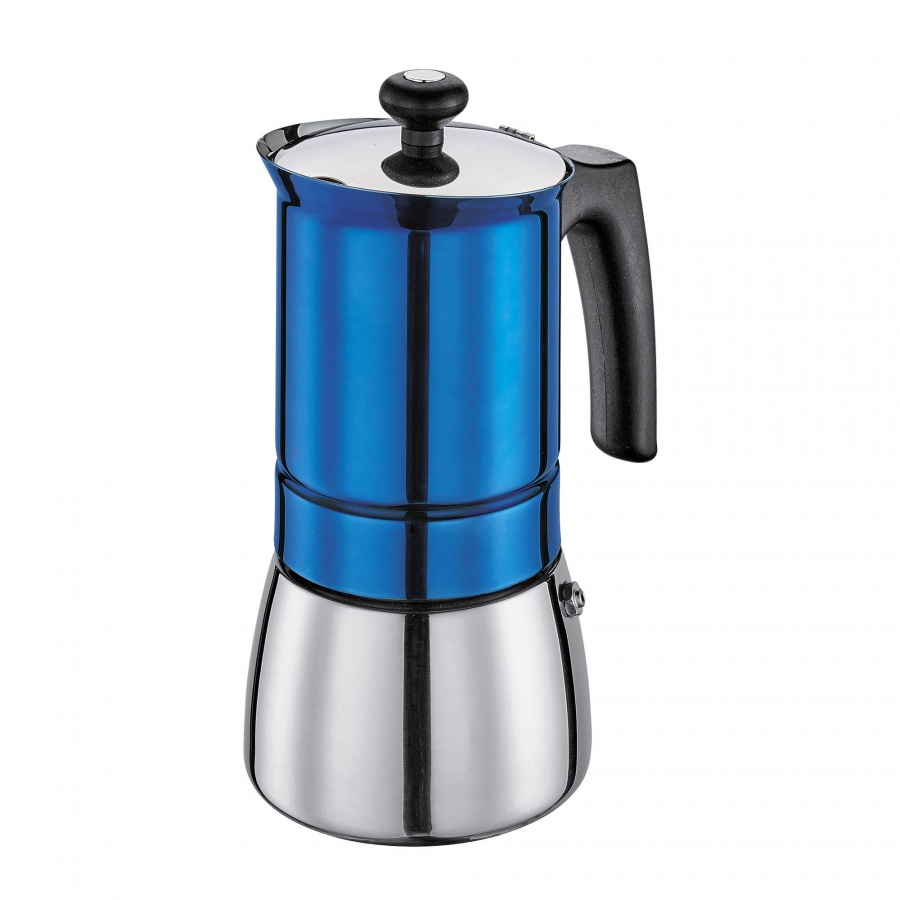 Kafeteria stalowa, śred. 10 x 20 cm, 6 filiżanek, niebieska