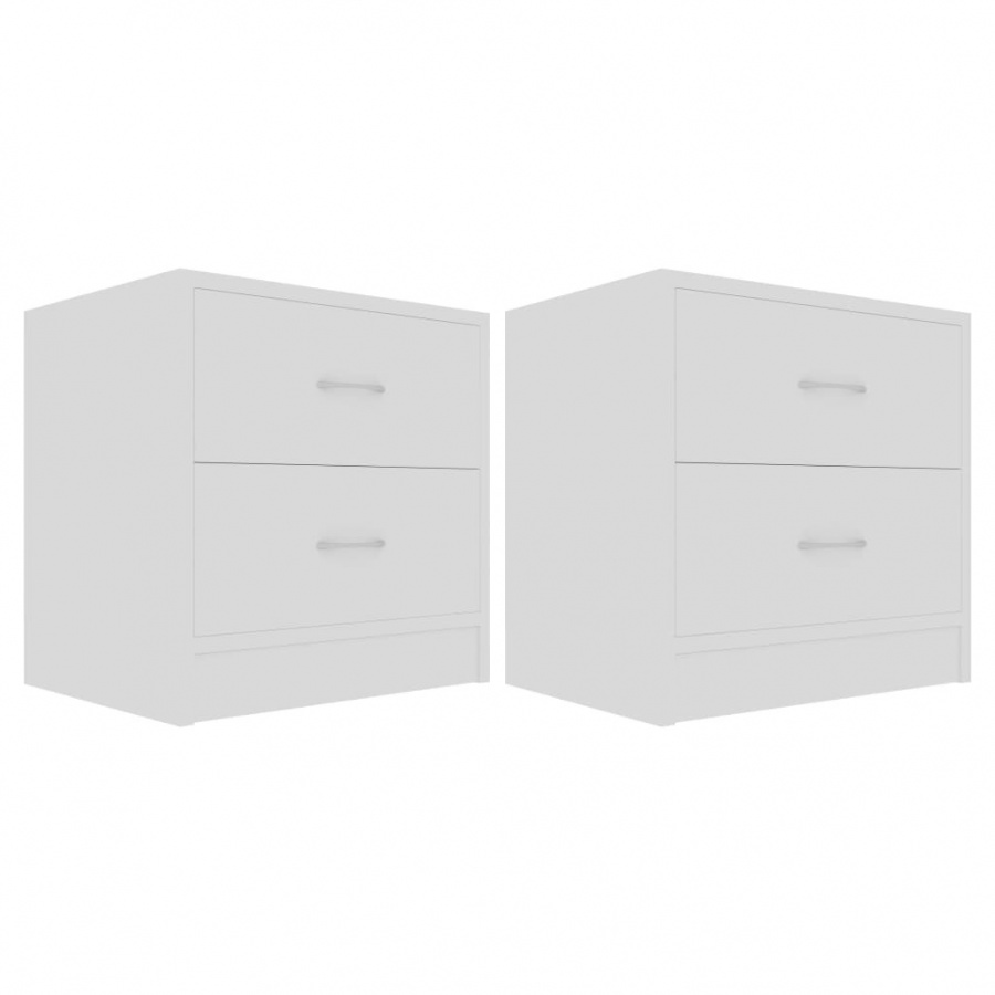Szafki nocne, 2 szt., białe, 40 x 30 x 40 cm, płyta wiórowa