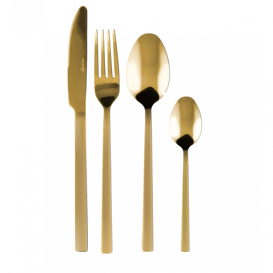 Komplet sztućców piano gold 24 sztuki w pudełku 29330