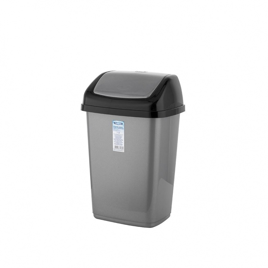 Kosz na śmieci 5 litrów szary Slim