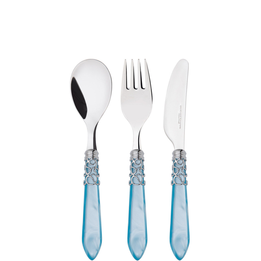 Melodia - zestaw sztućców dla dziecka - niebieski