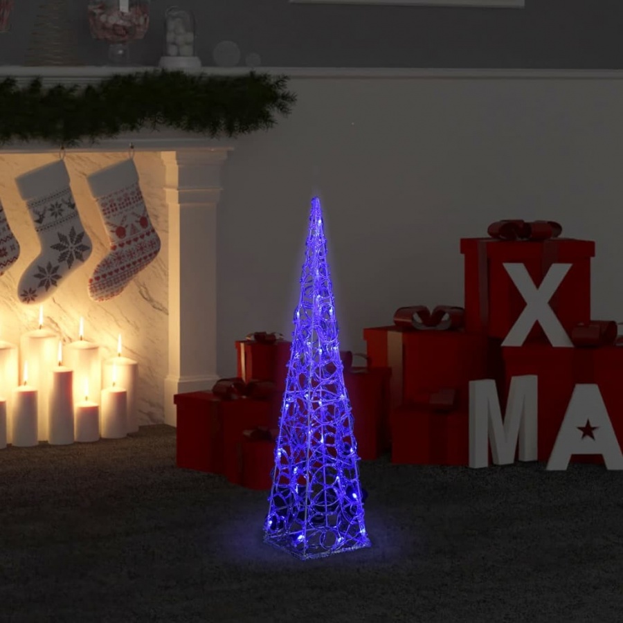 Stożek dekoracyjny, akrylowy, niebieski, led, 60 cm