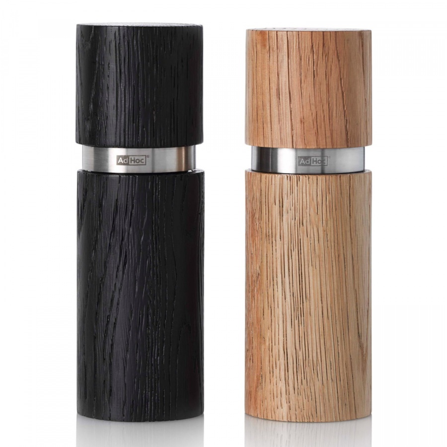 Zestaw młynków 20x5,9cm AdHoc Textura Grande czarno-brązowy