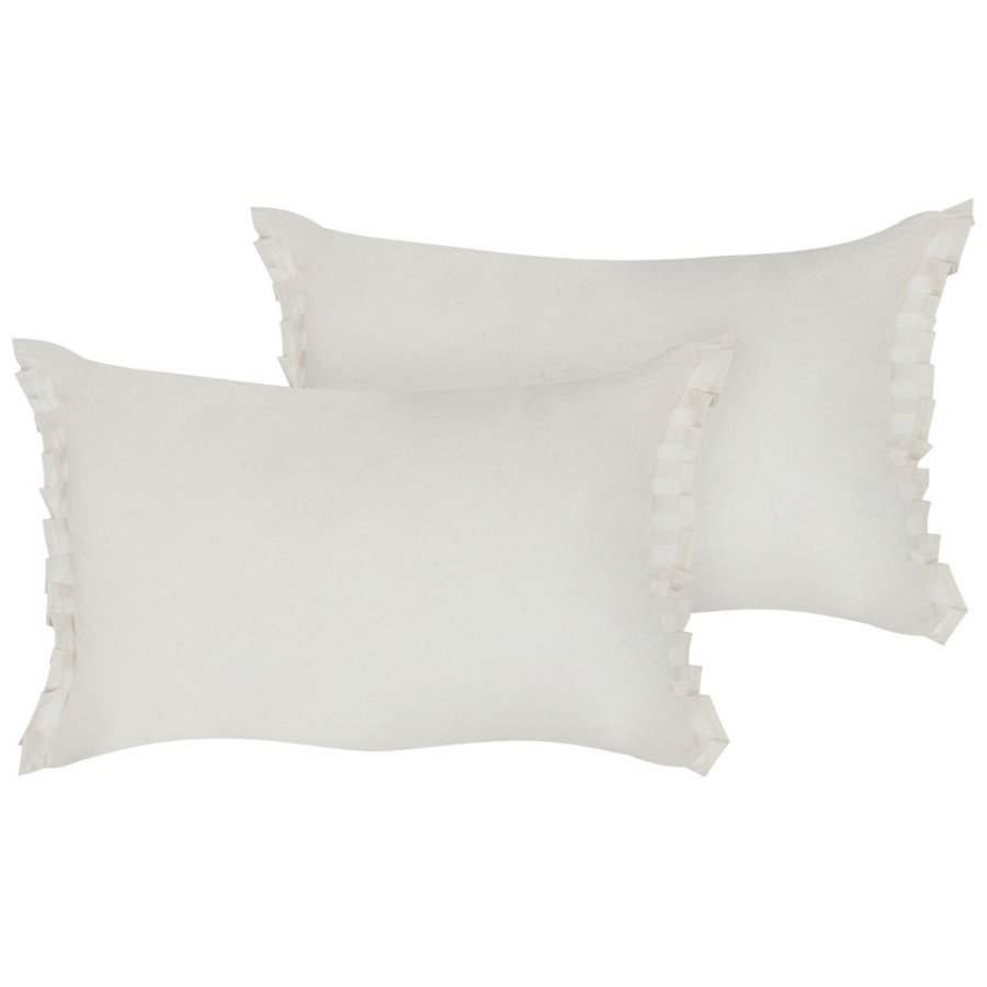 Zestaw 2 poduszek jednolity sassafras len 30 x 45 cm złamana biel