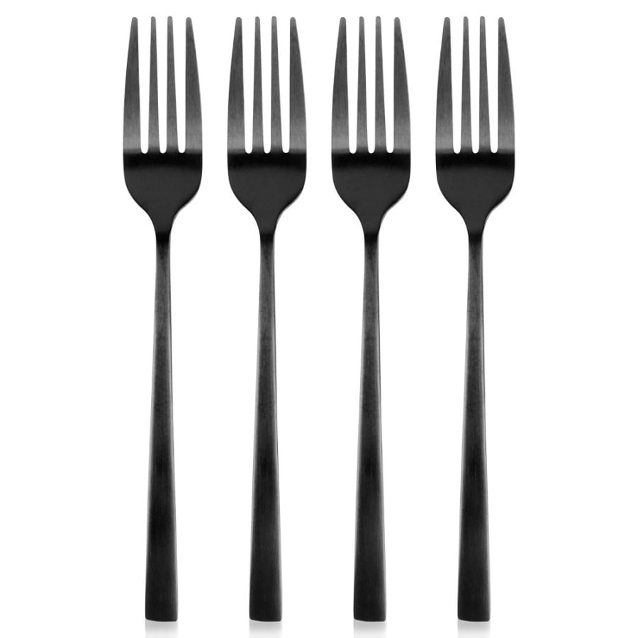 Widelczyki deserowe stalowe czarne 4 szt.