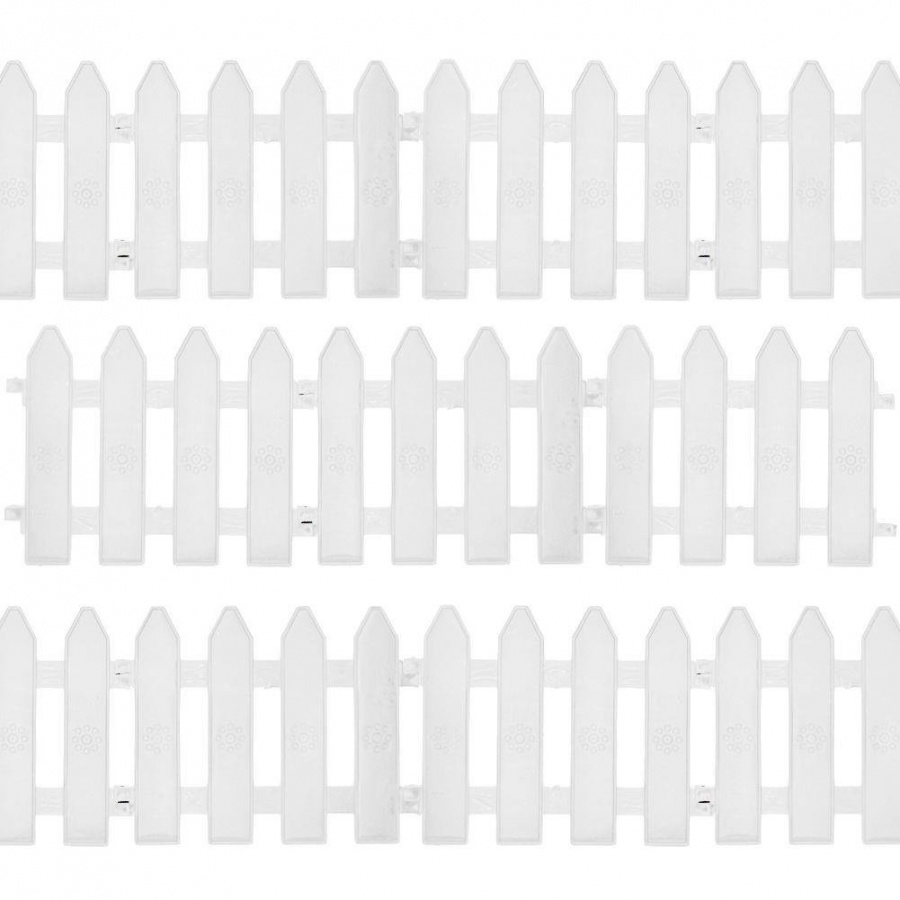 Palisada, płotek ogrodowy, biały, obrzeże, 20x15 cm, 10 sztuk, 200 cm