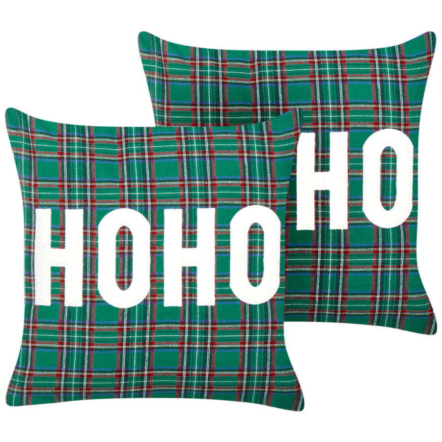 Zestaw 2 poduszek z napisami joycandy 45 x 45 cm zielony