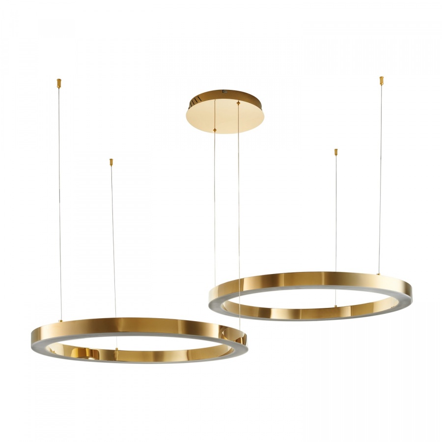 Lampa wisząca circle 80+80 led złoty połysk na 1 podsufitce